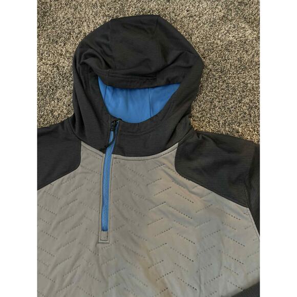 Under Armour ColdGear Reactor Fitted Pullover Hoodie Black/Gray/Blue Men XL - Picture 2 of 8